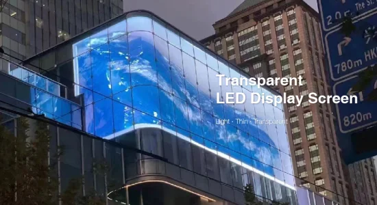 Pantalla de visualización de tira de LED de paneles transparentes de pantalla de película LED transparente de vidrio interior al aire libre